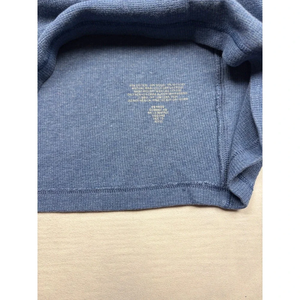 Banana Republic Mens Blue Waffle Knit Thermal Long Sleeve Shirt Size M Modal‎